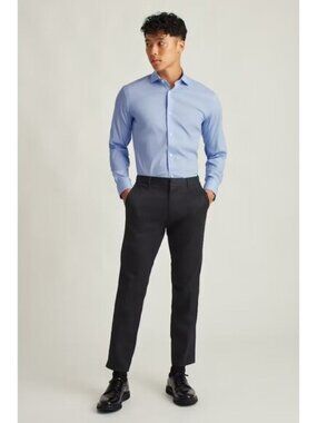 Bonobos Jetsetter Stretch Standard Fit Solid Light Blue Dress Shirt M